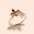 925 Sterling silver Natural Pink Tourmaline Gemstone Valentine Girls Love Ring