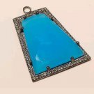 925 STERLING SILVER BLACK RODIUM CHALCEDONY PENDANT HANDMADE FASHION JEWELRY