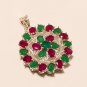 Natural Emerald, Ruby Gemstone 925 Sterling silver Fashion Women Jewelry Pendant