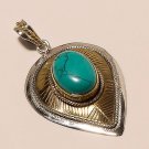 LATEST 925 STERLING SILVER NATURAL GREEN TURQUOISE GEMSTONE PENDANT THANKSGIVING