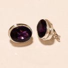 Brazil Purple Amethyst Gemstone 925 Sterling Silver Earring Stud Fashion Jewelry