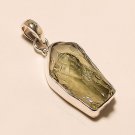 925 STERLING SILVER NATURAL GEMSTONE ROUGH GREEN AMETHYST JEWELRY PENDANT GIFT
