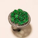 Natural Green Emerald Gemstone 925 Sterling Silver Fine Ring Mom Jewelry Gifts