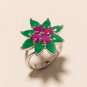 Natural Emerald, Ruby, Sapphire Gemstone 925Sterling Silver Fashion Jewelry Ring