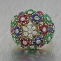 Natural Emerald Ruby Sapphire 925 Sterling Silver Women Cocktail Jewelry Ring AA