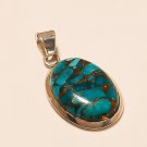 925 Sterling Silver Ithica Peak Turquoise Gemstone Fine Jewelry Women Pendant AA