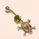 925 Sterling Silver Danger Navel Belly Button Woman Body Piering Peridot Jewelry