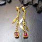 Two Tone Omega Back Earring Natural Lemon Topaz Gemstone 925 Sterling Silver New