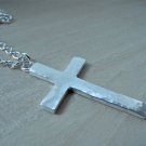 Large cross necklace sterling silver Mens cross pendant christian jewelry gift for him
