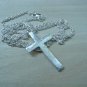 Large cross necklace sterling silver Mens cross pendant christian jewelry gift for him