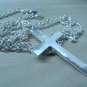 Large cross necklace sterling silver Mens cross pendant christian jewelry gift for him