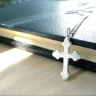 Her silver cross necklace handmade women jewelry - Gethsemane faith necklace gift idea - Small