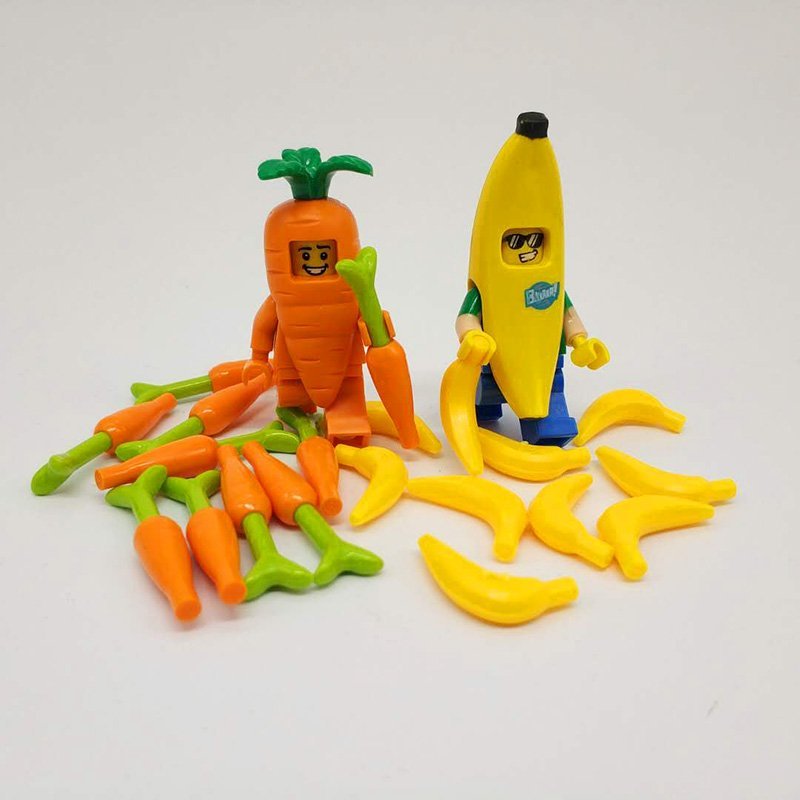 Custom Banana Suit Guy Carrot Guy Minifigures Compatible Lego