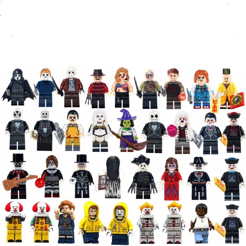 Halloween Minifigures Leatherface Sally Jack Skeleton Skellington