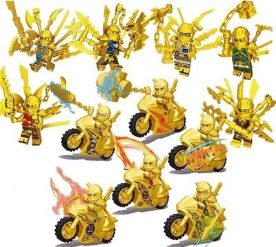 Gold Kai Zane Iloyd Cole Jay Neya Minifigures Lego Ninjago Motobike Sets Compatible