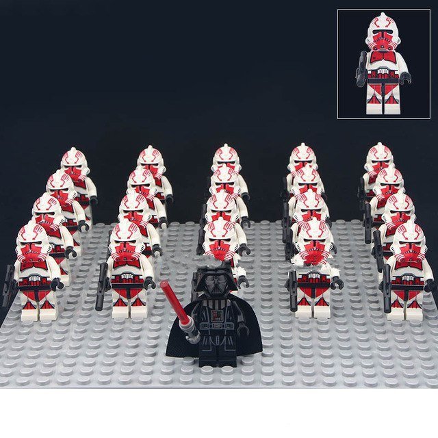 21pcs Red Shock Clone Trooper Star Wars Minifigures