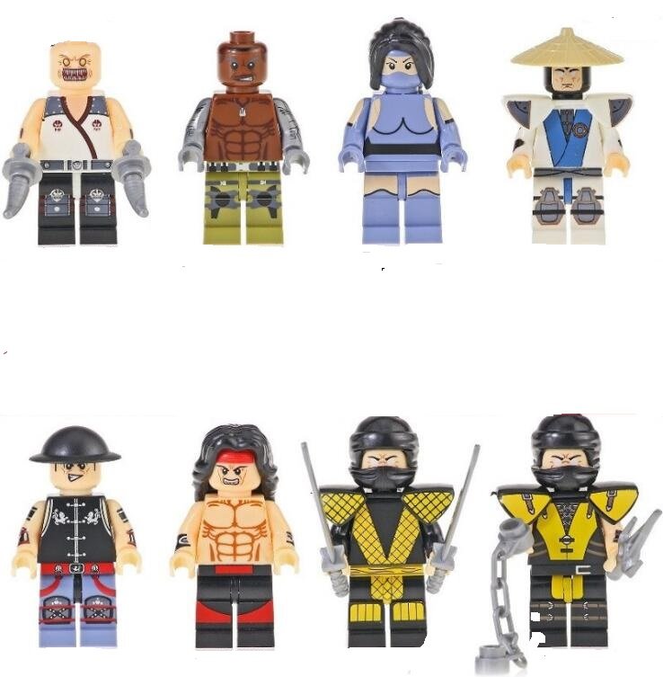 8pcs Mortal Combat Scorpion Minifigures Compatible Lego Building Toys