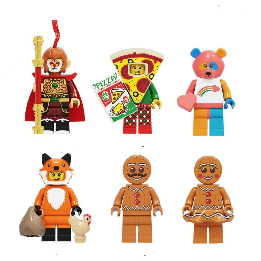 Minifigures Series 19 Fox Pizza Guy Gingerman Gingerwoman Rainbow Bear ...