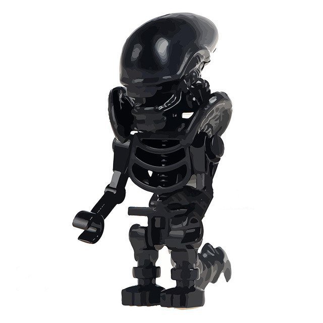 Skeleton Skull Alien Minifigure Building Toy