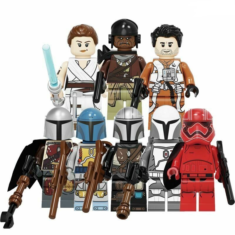 Darth Vader Yoda Rey PoE Dameron Mandalorian Jango Fett Minifigures Lego Compatible