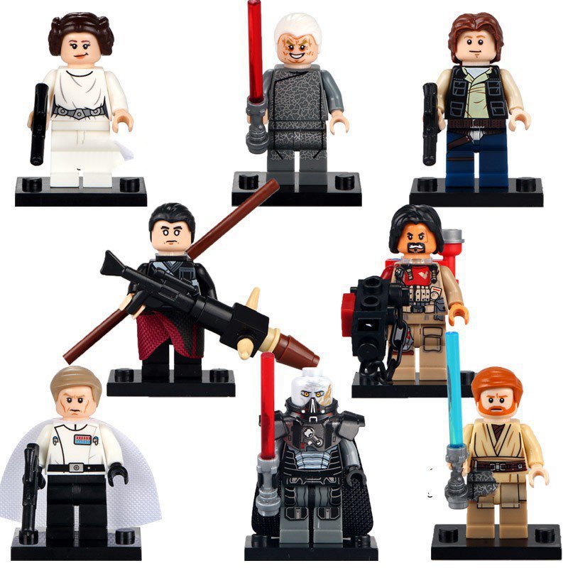 8pcs Orson Sith Lord Palpatine Qilu Princess Leia Han Solo Minifigures Lego Compatible