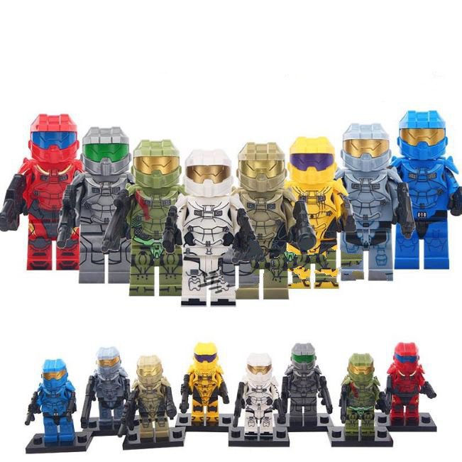 8pcs Halo Warior Minifigure Building Lego Bricks Compatible Toys