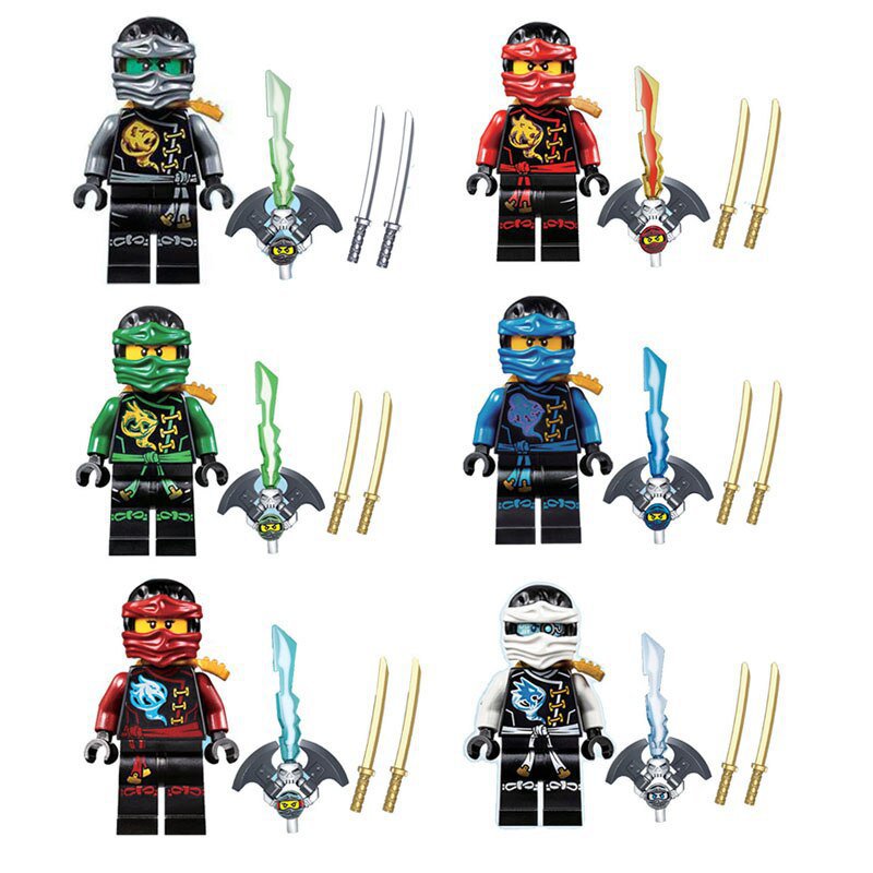 6pcs phantom ninjago sky pirates iloyd kai zane cole Jay Nya Minifigures