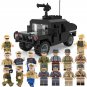 Morden War Military Hummer American British German Italian Chinese Soldiers Fit Lego