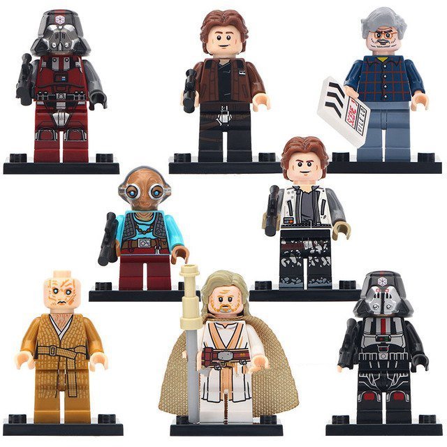 8pcs Star Wars Maz Kannata Snoke Luke Skywalker Han Solo Sith Trooper Minifigures
