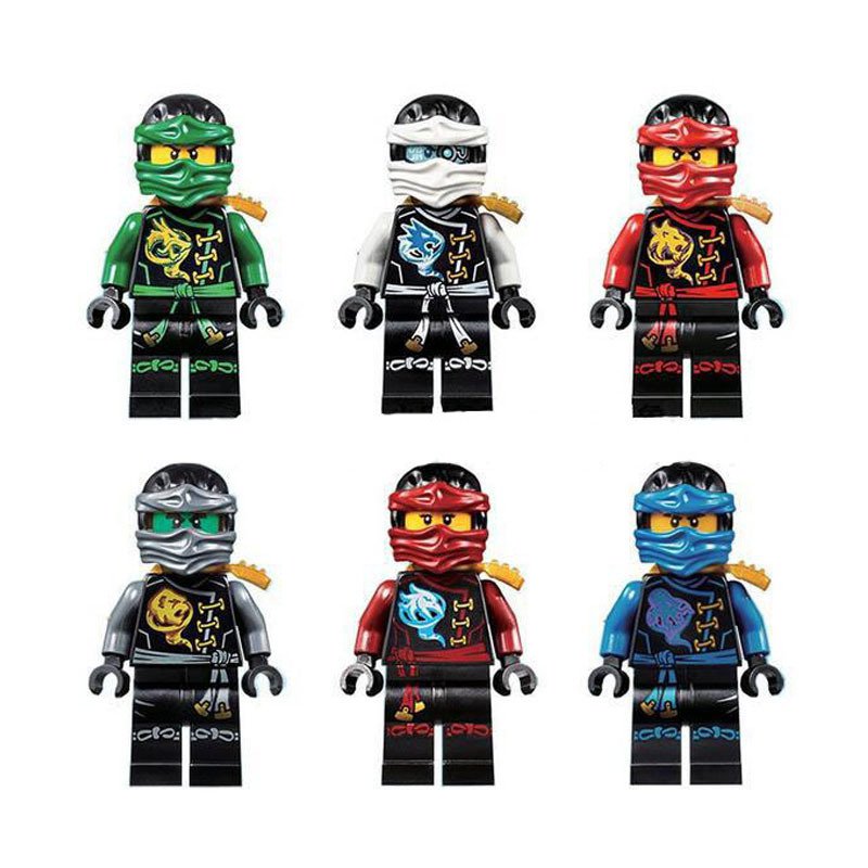 6pcs Lloyd Nya Zane Kai Jay Hands of Time Ninjago Lego Minifigures