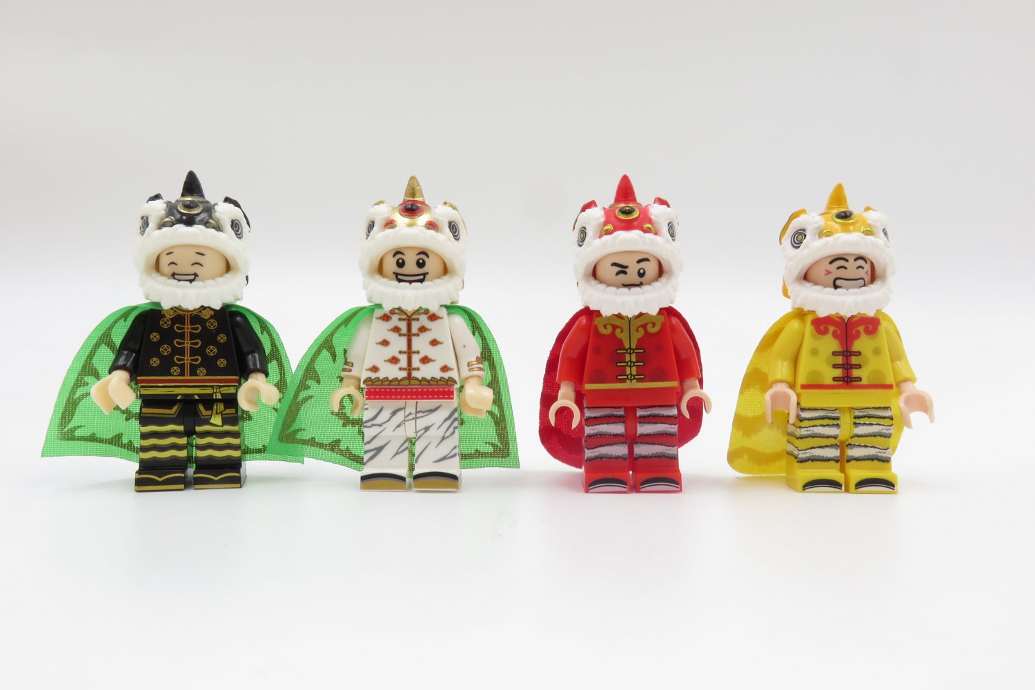 4pcs Chinese New Year Dragon Dancing Minifigures