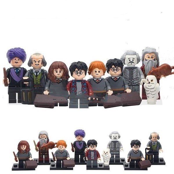 8pcs Harry Potter Argus Filch Quirrell Dumbledore Hermione Ron Minifigures Compatible Lego