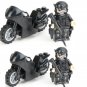 2pcs Heavy Armored SWAT Navy Seal Soldiers Minifigures on Motorbike Lego Compatible Toy