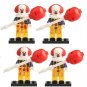 4pcs Pennywise The Dancing Clown Horror Halloween Minifigures