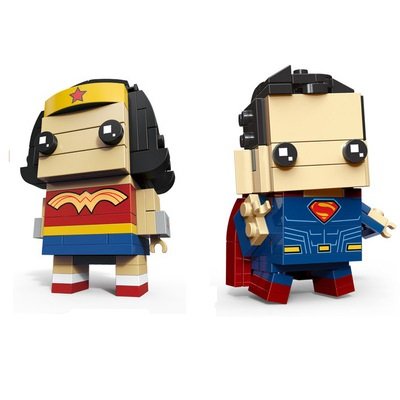 2pcs DC Wonder Woman Superman Brickheadz Building Toys