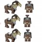 6pcs Medieval Knights Horned Sheep Boar Mount Minifigures