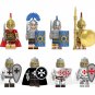 8pcs Medieval Roman Knights Spartan Warrior Crusaders Minifigures