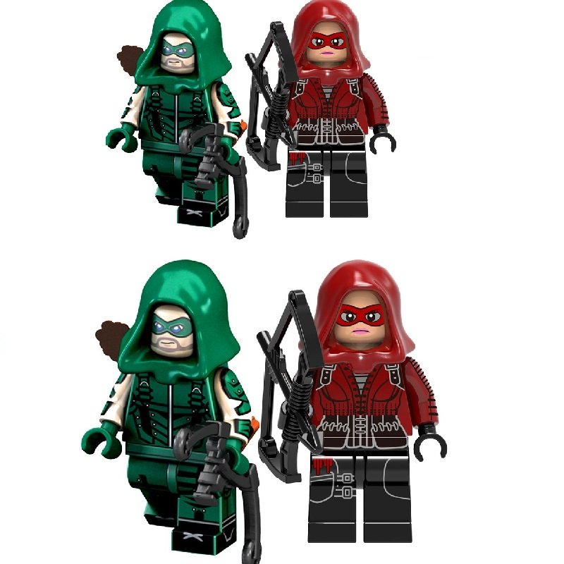 4pcs Green Arrow Red Arrow Minifigures