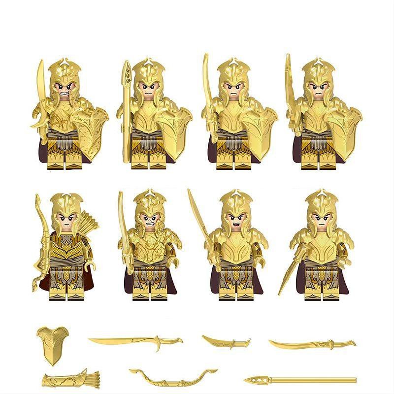 8pcs New Hobbit Elven Guard Elven Archery Eleven Soldiers Army Compatible Lego