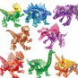 8pcs Crystal Stegosaurus Brachiosaurus Triceratops Stegoceras Valociraptor T Rex Minifigures