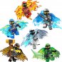 6pcs Flying Ninjago Minifigures Iloyd Cole Zane Jay Nya Kai Minifigures with Wings