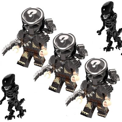 5pcs Predator Vs Alien Minifigures Compatible Lego Alien