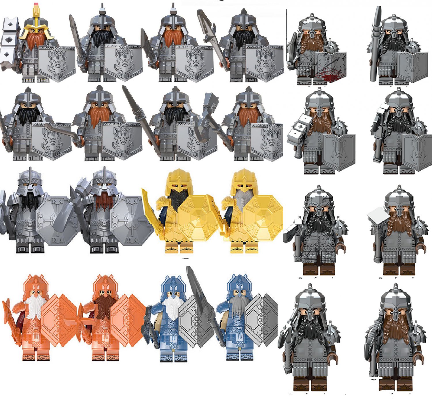 24pcs Hobbit Dwarf Warrior Minifigures 2022