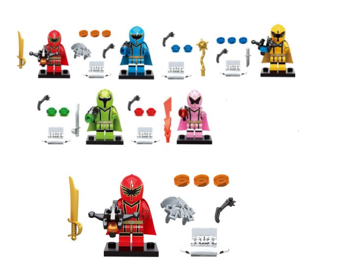 5pcs Mighty Morphin Power Rangers Minifigures
