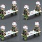 8pcs WW2 German Medical Soliers with Stretcher Building Toys