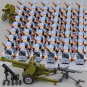 48pcs WW2 Chinese Red Army Soldiers Cannon Guns Building Toys