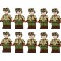 10pcs WW2 American Parachute Trooper Soldiers Minifigures