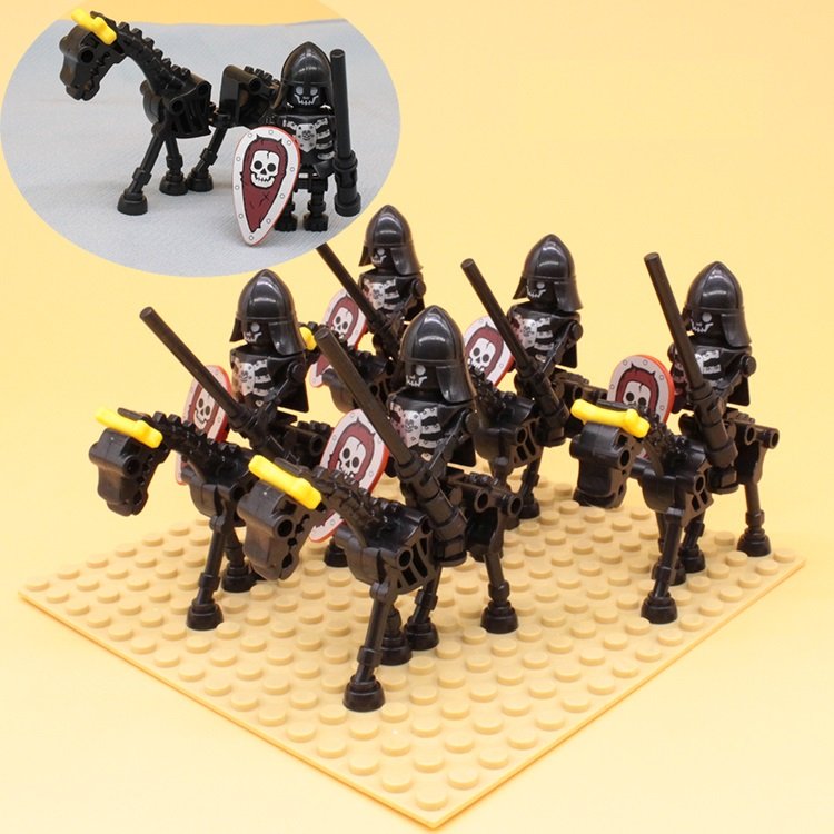5pcs  Medieval Death Skull Warriors Minifigures