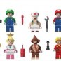 6pcs Luigi Mushrooms Peach Super Mario Brothers Minifigures