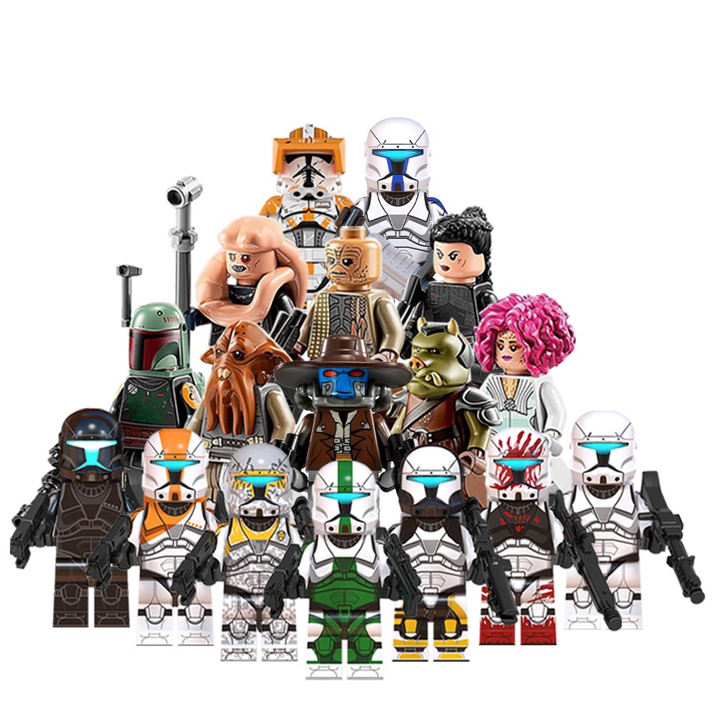 16pcs Star Wars Cad Bane  Gamorr Boba Sev Scorch Gregor Fixer Voca Minifigures
